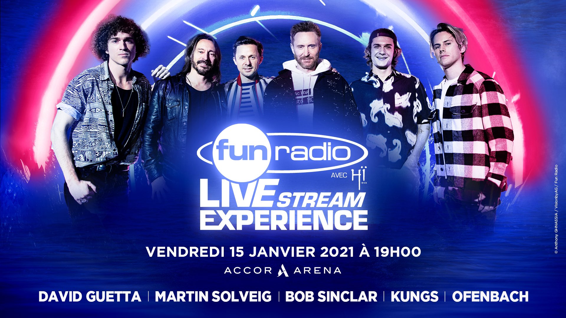 Fun Radio Livestream Expérience 2020 avec David Guetta, Bob Sinclar, Martin Solveig, Kungs et Ofenbach !